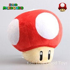 Red Mushroom 1-UP Super Mario Brothers 9-inch Plush Pillow