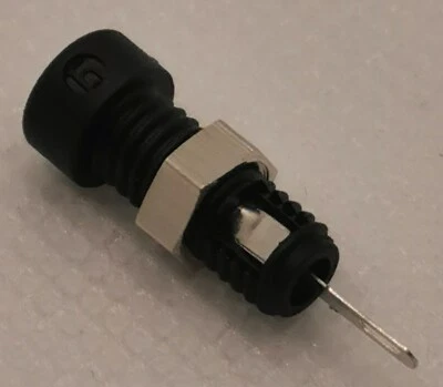 100 pcs 930-308-100  Hirschmann Test Socket 2mm Black Panel Mount 6A 60V - Image 1 of 4