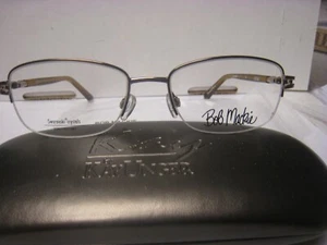 New Bob Mackie B107 Eyeglasses Swarovski Crystals 51-17-135-33 Vertical BROWN - Picture 1 of 6