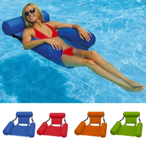 Swimming Pool Foldable Inflatable Seats Water Floating Bed Chair Beach Home Use - Picture 1 of 27