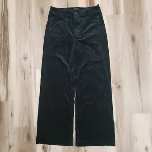 Anthropologie Maeve Colette Pants Women 31 Black Corduroy Wide Leg Boho Velvet - Picture 1 of 12