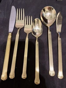 Nasco Doric Gold Electoplate Japan Flatware YOUR CHOICE Stainless - Picture 1 of 3