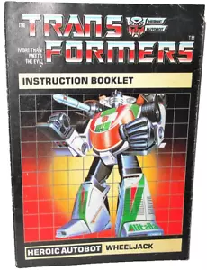 G1 Transformers 1984 WHEELJACK INSTRUCTIONS Generation 1 complete booklet one - Picture 1 of 3