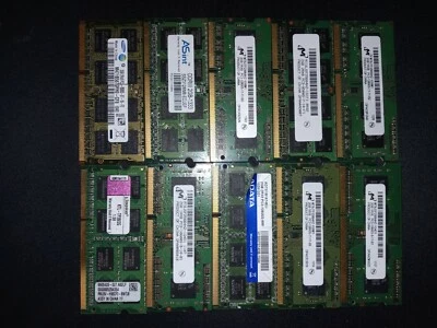 Laptop 2 Gb DDR3 Random RAM sticks Qty 10 1RX8, 2RX8 - Image 1 of 2
