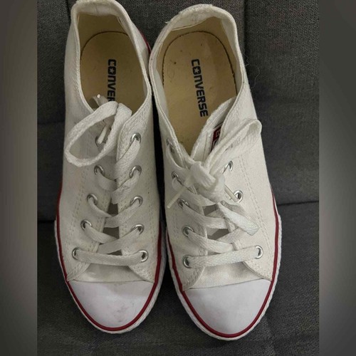 Scarpe da ginnastica basse Converse All Star casual bianche rosse taglia 3