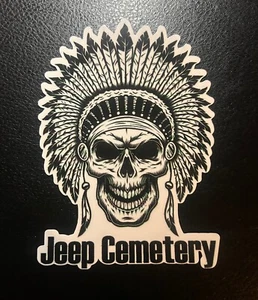 Jeepcemetery Full Headress Skull Vinyl Decal - Picture 1 of 2