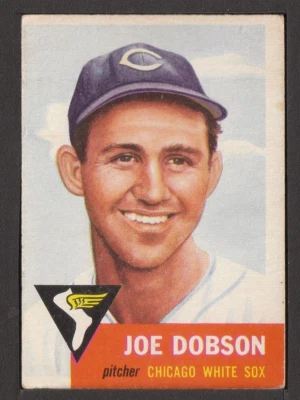 1953 Topps #5 Joe Dobson Chicago White Sox vg-ex Set Break - Image 1 of 2