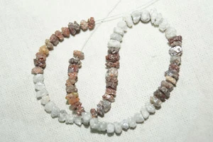 40.0ct 3.0-5.0mm Natural Red & White Raw Raw Uncut Diamond Beads 16" strand 11 - Imagen 1 de 3