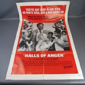 Vintage Halls of Anger Movie Poster 1970 Calvin Lockhart Jeff Bridges 27" x 40.5 - Picture 1 of 11
