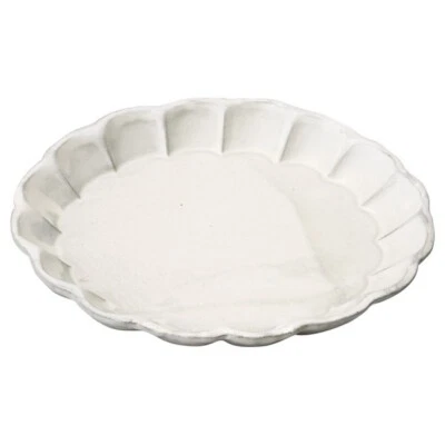 Shigaraki yaki ware Japanese pottery Japan White Rust Rimmed Flower 8 - Image 1 of 2