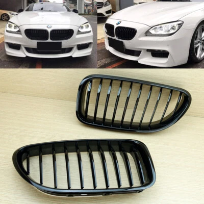 Shiny Black For BMW F06 F12 F13 650i 640i M6 Kidney Hood Front Grille - Image 1 of 4