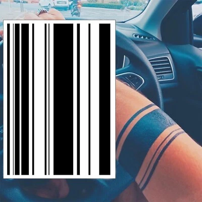 DELUSION TATTOOS Schwarze Armbänder Temporäres Tattoo Set - Realistische Wasserdichte Transfer Aufkleber