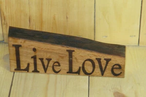 Live Love Country farmhouse cabin Rustic Primitive wood Sign USA  - Picture 1 of 2