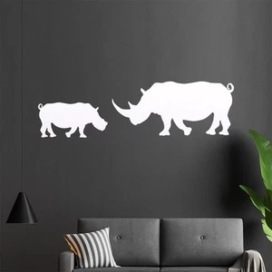 Silhouette De Rhinocéros Autocollant Mur Pour Le Salon 1425 - Picture 1 of 204