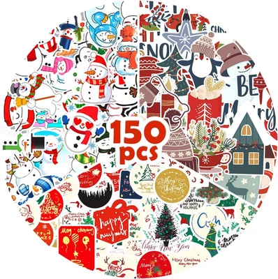 150 Blätter Individuelle Weihnachtsaufkleber, Weihnachts Aufkleber in Allen Form - Bild 1 von 4