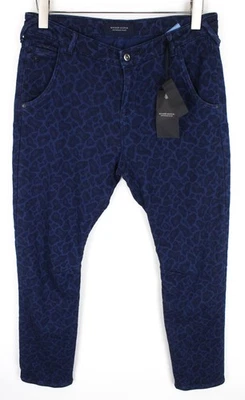Pantalón MAISON SCOTCH Mademoiselle MUJER L Azul Estampado Cónico Foto 1 de 4