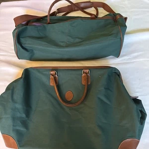 Vintage 1990's Polo Ralph Lauren Fragrance Set Duffle & Messenger Bag LOT Green - Picture 1 of 8