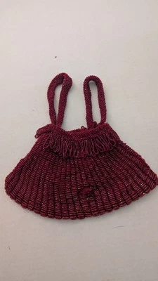 Antique Vintage Art Deco Beaded Purse Red AS IS Museum Deaccession  Lot 8 - Image 1 of 4