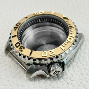 Silver Steel Watch Case Set Starter Pack Mod for NH34 NH35 NH36 Matte Gold Bezel - Picture 1 of 5