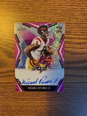 2020 Michael Pittman Jr Leaf X Pink Flash auto 7/15 RARE!! - Image 1 of 2