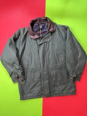 Chaqueta de Colección Nautica Chore Para Hombre Grande Franela Forrada Cuero Cuello Abrigo Verde Foto 1 de 4