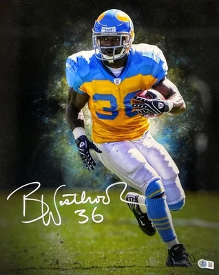 Camiseta deportiva firmada por Brian Westbrook 16x20 Philadelphia Eagles retro foto BAS Foto 1 de 2