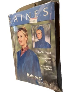 Raines Isotoner Women's Raincoat With Hood One Size Fits All BLACK - Picture 1 of 4