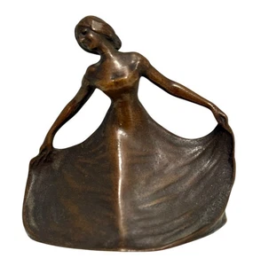 Antike Josef Kratina Bronze Tafelglocke Skulptur Briefbeschwerer Jugendstil Frau - Bild 1 von 11