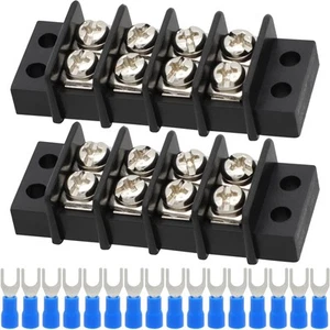 Reihenklemme, 2 Stück 4 Stromkreise 20-30A 200V-450V Zweireihige Schraubklemmen St... - Bild 1 von 7