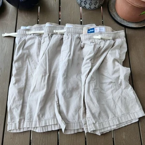 4x Old Navy Jugend XXL 18 Khaki Chino Gummibund Uniform Shorts Kordelzug - Bild 1 von 6
