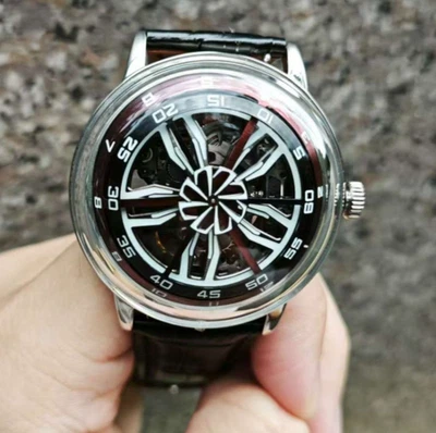 OBLVLO SCM-SK Unique Red Skeleton Supercar Alloy Wheels Dial Automatic Watches - Image 1 of 3