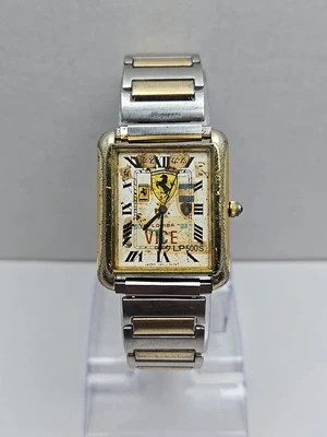 Mens Vintage Pulsar Tank Florida Vice Dade Ferrari LP500S Two Tone New Battery  - Image 1 of 4