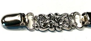 Mode Weste Clip silberfarben geblümt - Bild 1 von 2