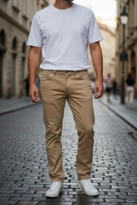 Polo Ralph Lauren 650 Straight Leg 5 Pocket Men's Pants Tan Jean 38 X 30 Cotton - Picture 1 of 17