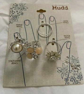Juego de anillos Mudd estilos mixtos anillos de moda - NUEVO - 5 anillos incluidos Foto 1 de 3
