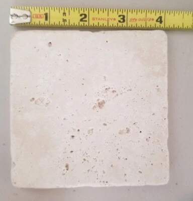 Tile Natural Stone 4x4 inches Travertine Tile - Image 1 of 4