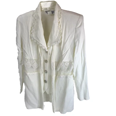 Vintage Jacket Layered Look Duster Victorian revival 8 padded shoulders boho USA - Image 1 of 4