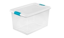 Sterilite 64 Quart Clear Plastic Latching Storage Container Box 