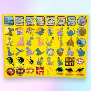 VTG 2000s Y2K Animated Jurassic Pterodactyl Saurus Dinosaur Boys Sticker Sheet - Picture 1 of 12