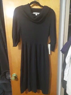 Vestido Suéter Informal Evan Picone Para Mujer Capucha Vieira Negro Talla L Nuevo con Etiquetas  Foto 1 de 4