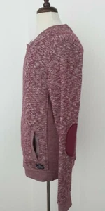 Buffalo David Bitton Fimleyan Sweatshirt Mens Large Elbow Patches NWT Burgundy - Picture 1 of 12