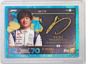 2024 Topps Turbo Attax F1 Formula 1 #78 Yuki Tsunoda Signature Style Blue /130 - Picture 1 of 2
