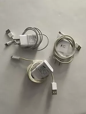 Lot Of 3 Samsung Wall Charger Cable Cord For Samsung Galaxy, Cell Phone - Image 1 of 4