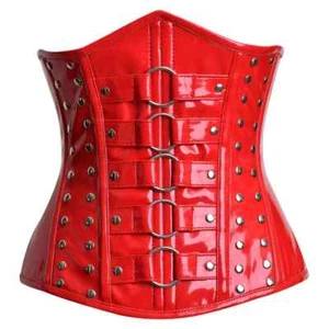 PVC Waist Trainer Heavy Duty Tight Lacing Buckle Underbust Steel Boned Corset - Picture 1 of 4