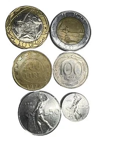 ITALY LIRES 6 COINS $1.000-$500-$200-$100-$50 From 1981 To 1999 MS COLLECTION - Picture 1 of 5
