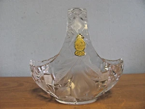 IMPERLUX HAND CUT LEAD CRYSTAL MADE IN EAST GERMANY PEARS GLASS BOWL BASKET - Picture 1 of 4