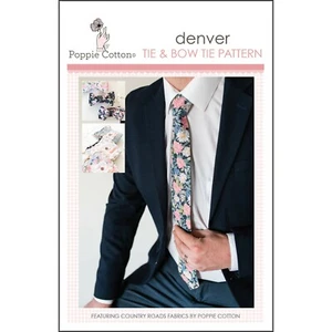 DENVER Tie & Bow Tie & Travel Bag Sewing Pattern by Poppie Cotton ~ Adult Size - Imagen 1 de 1
