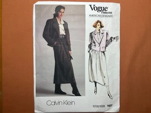 Vogue Designer Pattern 1627 Calvin Klein Misses Jacket & Skirt Size 8 FF UNCUT - Picture 1 of 4