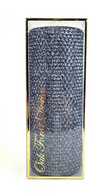 Vela Pilar Cera de Abejas Diseño Bosque Roble 8" Zafiro Azul Metálico Brillo Raro Foto 1 de 4