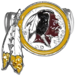 Washington Redskins Stretch Ring, Team Logo with Crystals NFL Football - Picture 1 of 2